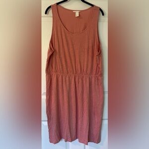 H&M Basic Pink Sleeveless Scoop Neck Lightweight Cinched Waistline Dress